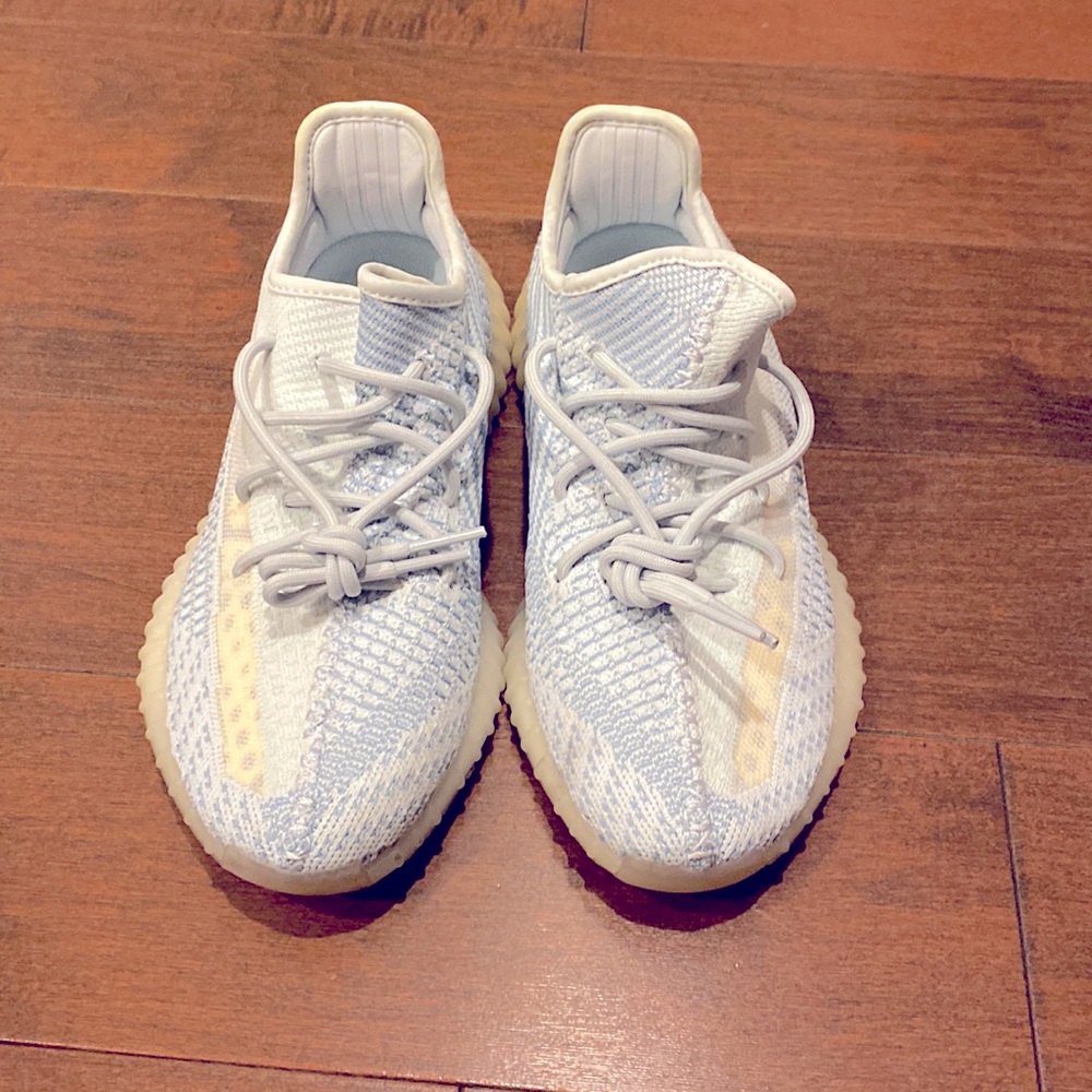 Yeezy light blue and white sneakers